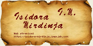 Isidora Mirdinja vizit kartica